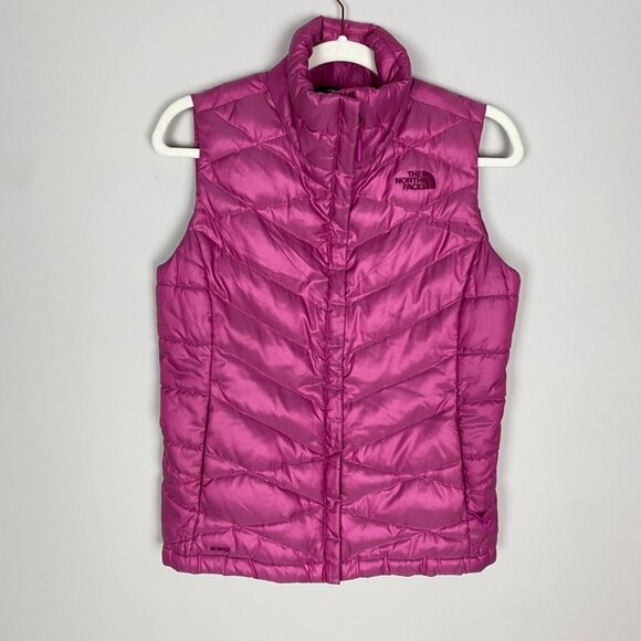 The North Face 550 Goose Down Puffer Vest Iridescent Pink Quilted Womens Small - Picture 1 of 9